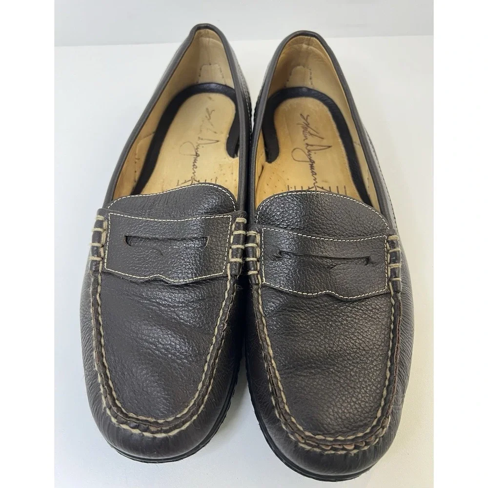 9 1/2 M Martin Dingman Driver Loafer Moccasin Bill Leather Penny Loafer Brazil